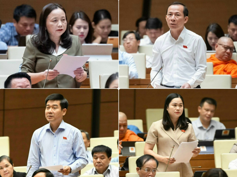 Các ĐBQH tỉnh Thanh Hóa phát biểu thảo luận tại Kỳ họp thứ Bảy. Ảnh Lâm Hiển